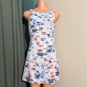 Ann Taylor Floral Mini Dress - Blue and Pink